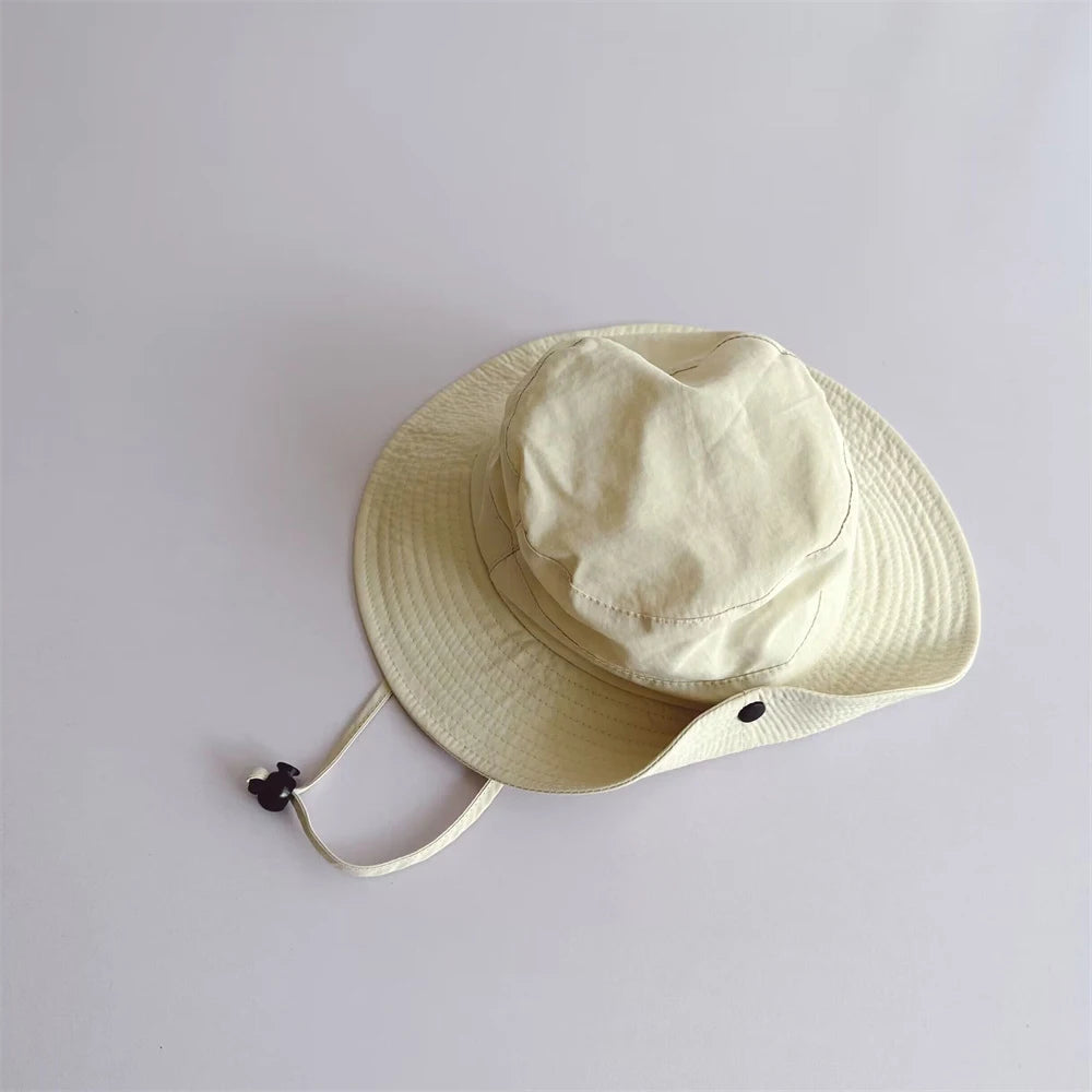 New Children Bucket Hats Summer Solid Color Sunhat Kids Fishing Hat Sunshade Visor Boys Girls Outdoor Fashion Beach Cap For 2-6Y