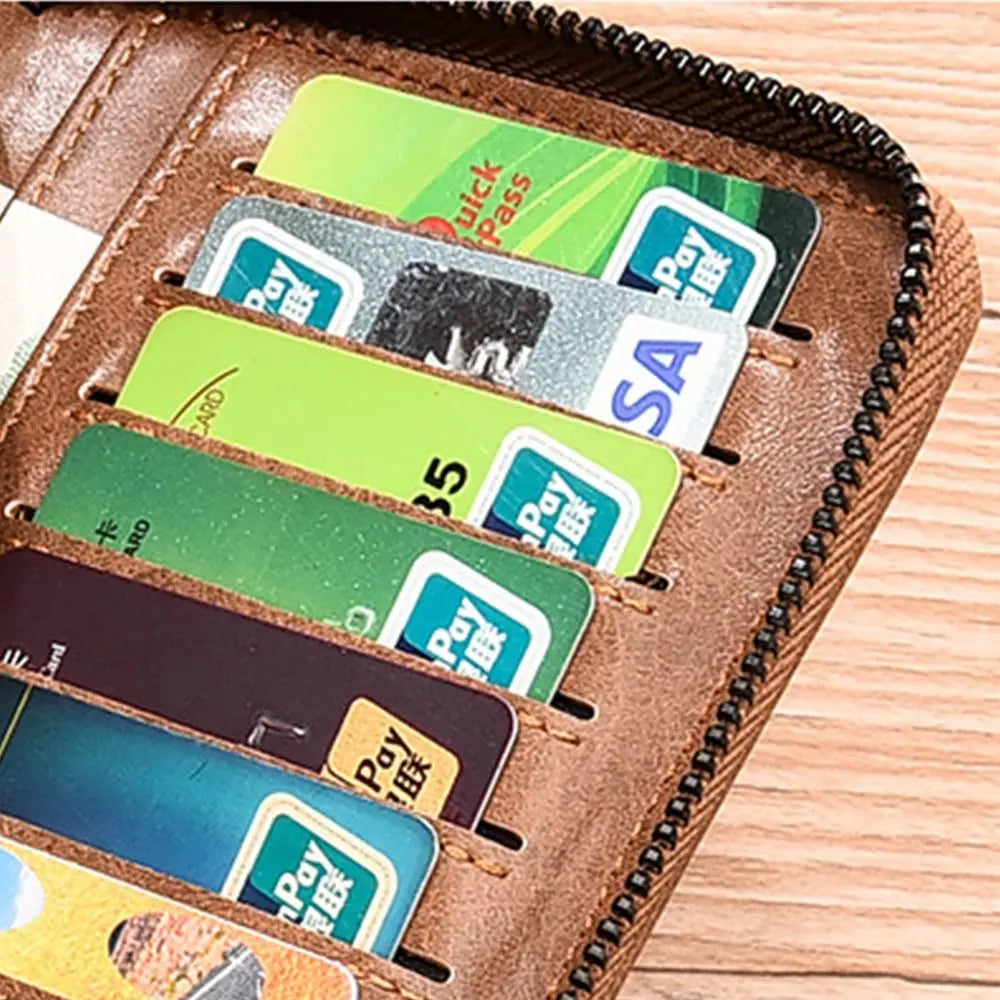 Simple Purse Long Zipper Wallet Large Capacity Card Brand Business Clutch Bag Coin Purse ID Card Holder Men