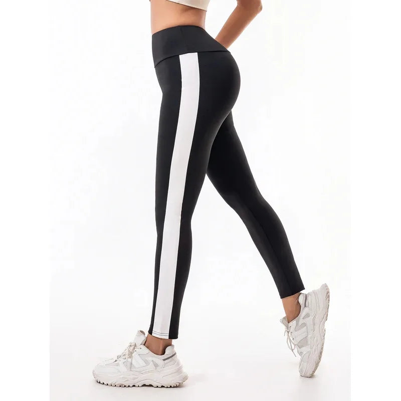 Leggings Women wear high-waisted elastic letter stretch leggings hip lift yoga fitness pants