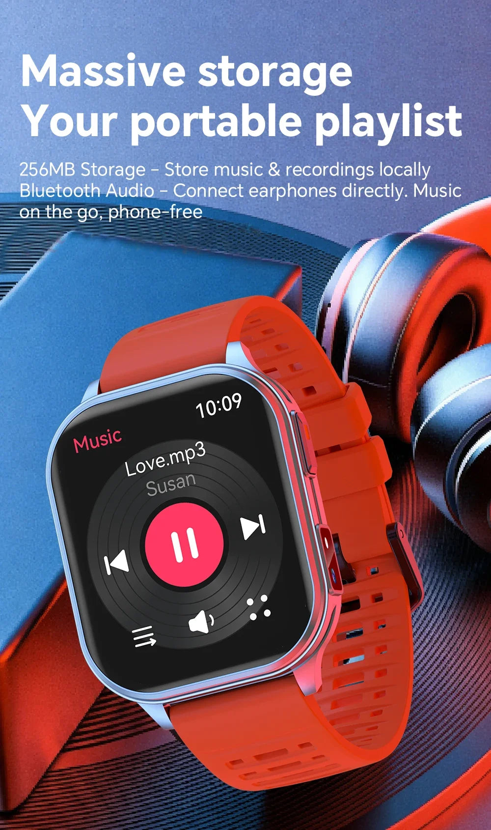 Outdoor Smart Sports Watches 2.01" 30W Camera Take Photo Video Recording Music BT Call Health Sports Mode Waterproof Smart Watch