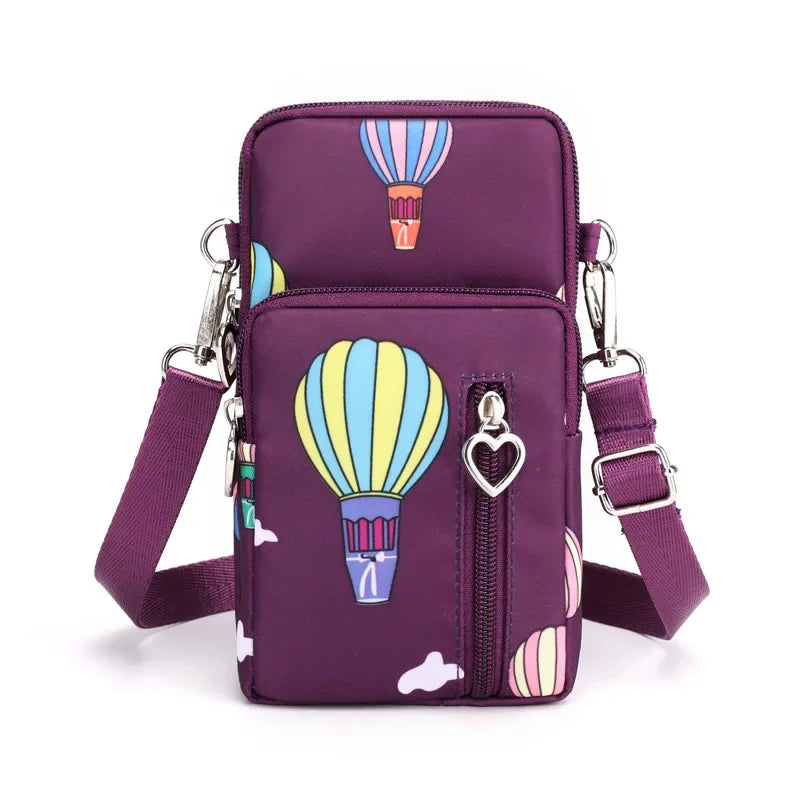 Waterproof Nylon Mobile Phone Versatile Mini Bag Purses Women's Shoulder Cross Body Messenger Bag