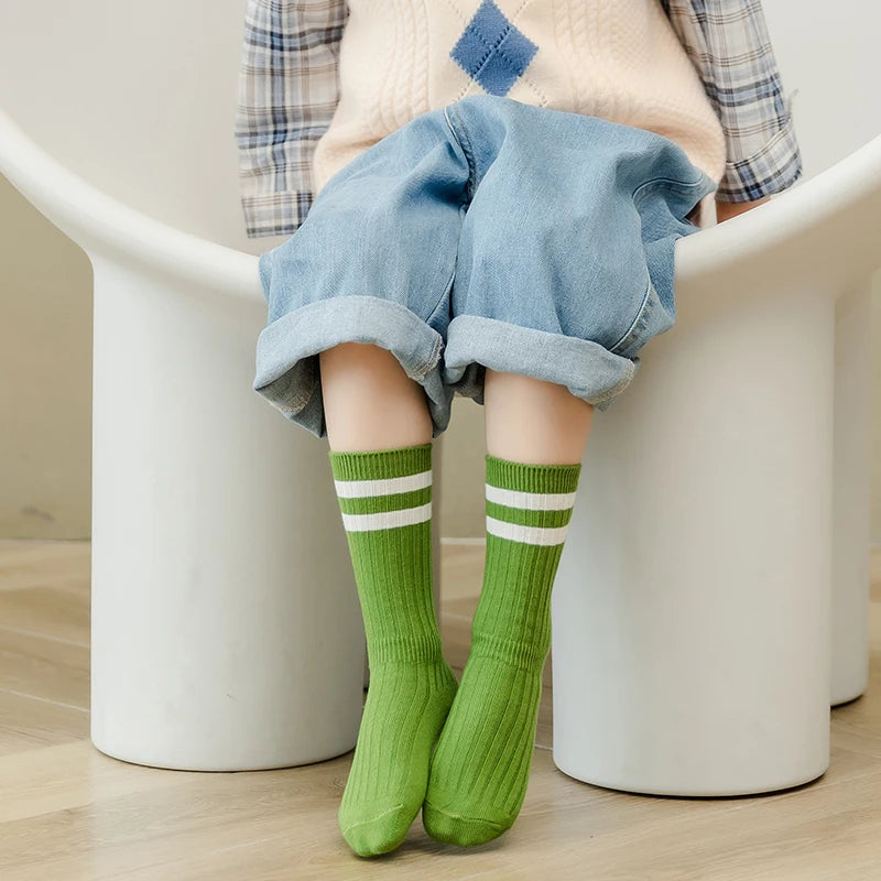 1-12 Yrs Kids Boys Toddlers Girls Socks Knee High Long Soft Cotton Baby Socks Stripe Child Socks School Sports Sock Four Seasons