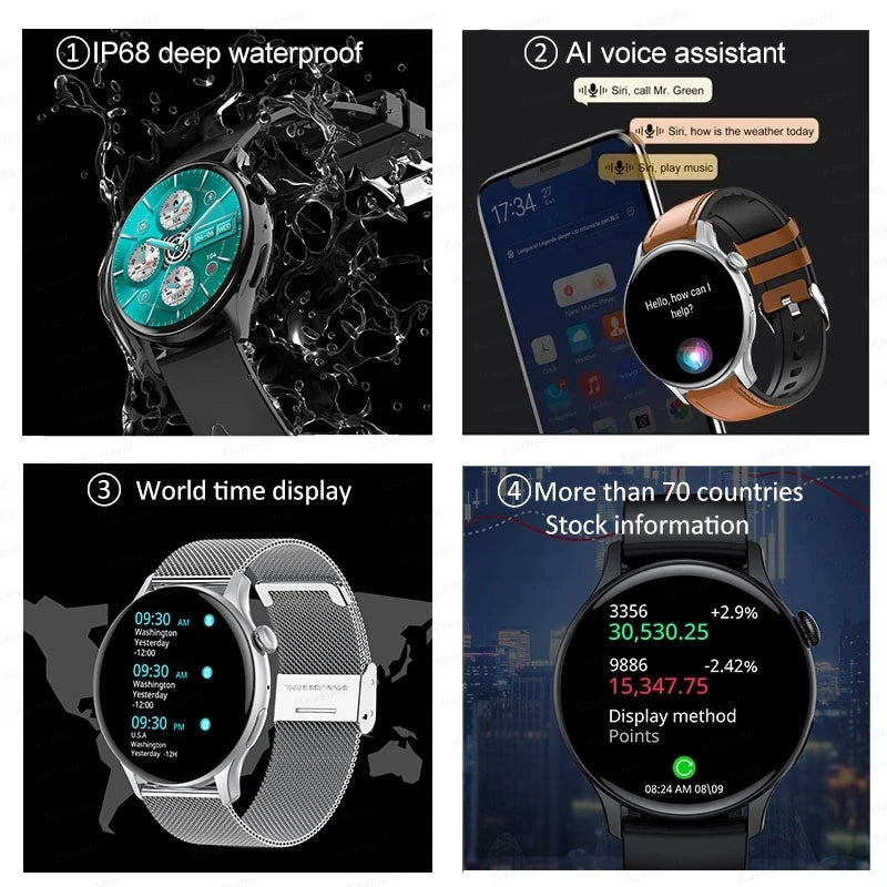 2024 GPS Smart Watch Women 1.43 Inch AMOLED 466*466 HD Screen Sport Heart Rate NFC Custom Dial Bluetooth Call Smartwatch Ladies