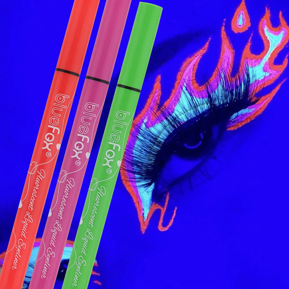 Colorful UV Glow Liquid Eyeliner 6Pcs Set, Waterproof Long Lasting Fluorescent Eye Liner For Nightclub Haloween Party Makeup