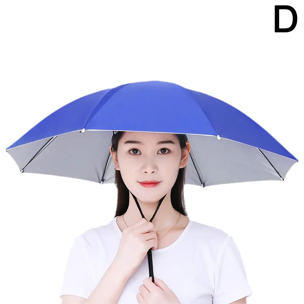 Summer Rain Umbrella Hat Foldable Sun Shade Waterproof Fishing Headwear Cap Beach Head Hats UV Protection Sunscreen