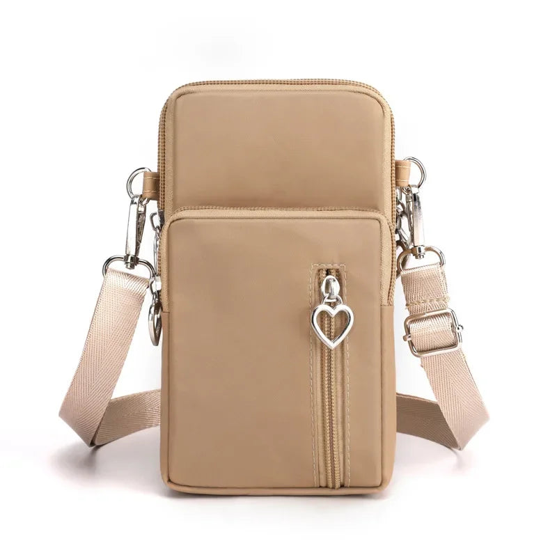 Waterproof Nylon Mobile Phone Versatile Mini Bag Purses Women's Shoulder Cross Body Messenger Bag