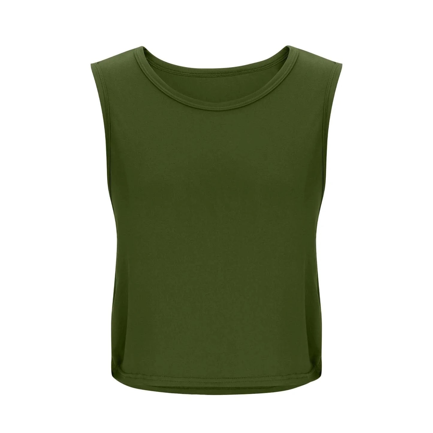 Women Sleeveless Yoga Tops Athletic Vest Breathable Blouse Cover Up Gym Workout Cool T-Shirt Running Short Tank Crop Top