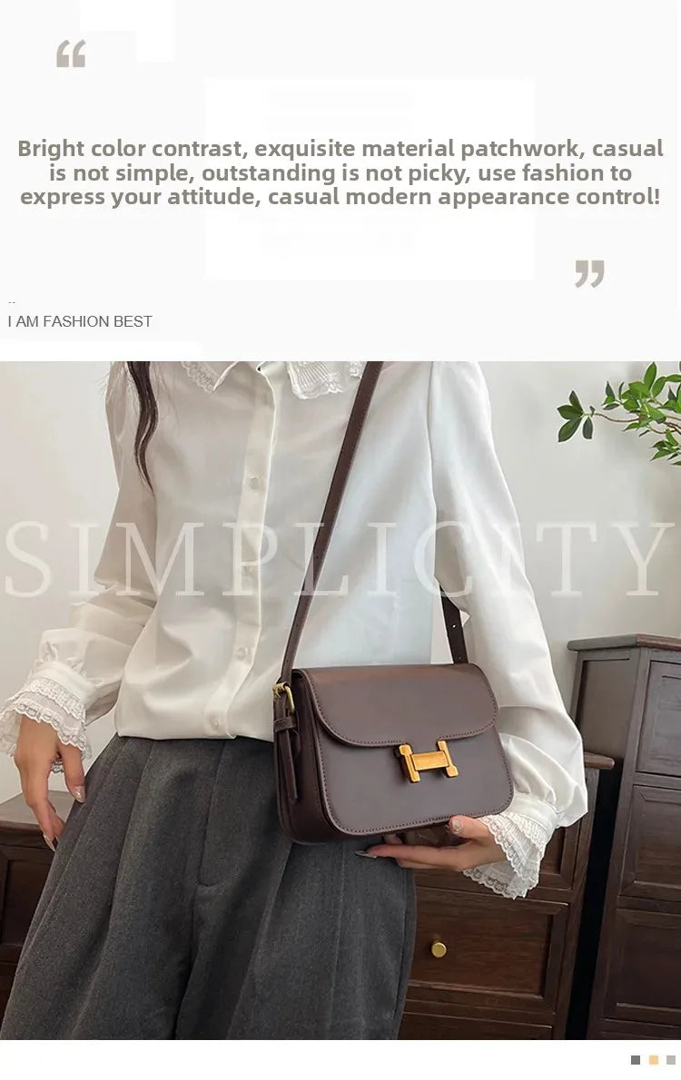 Fashion RetroSingle Shoulder BagsFor WomenCasual CommuterSmall Square BagsCrossbody BagHigh Sense Versatile Handbags