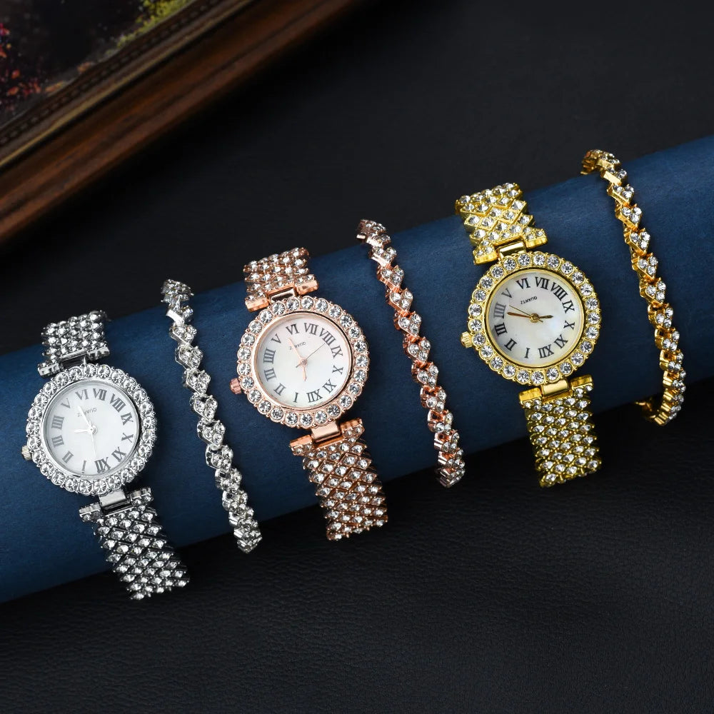 Watch for Women Watches 2023 Best Selling Products Luxury Watch Rhinestone Brand Reloj Mujer Watch Bracelet Set Diamond Steel