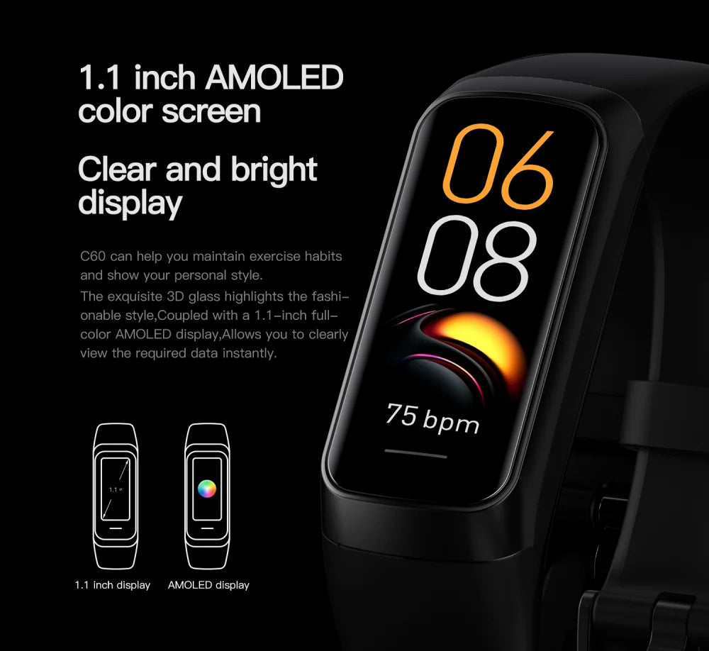 696 Smart Watches 1.1-Inch AMOLED Screen Blue Tooth Call Measurement Temperature Heart Rate Sleep Sports Health Bracelet Women