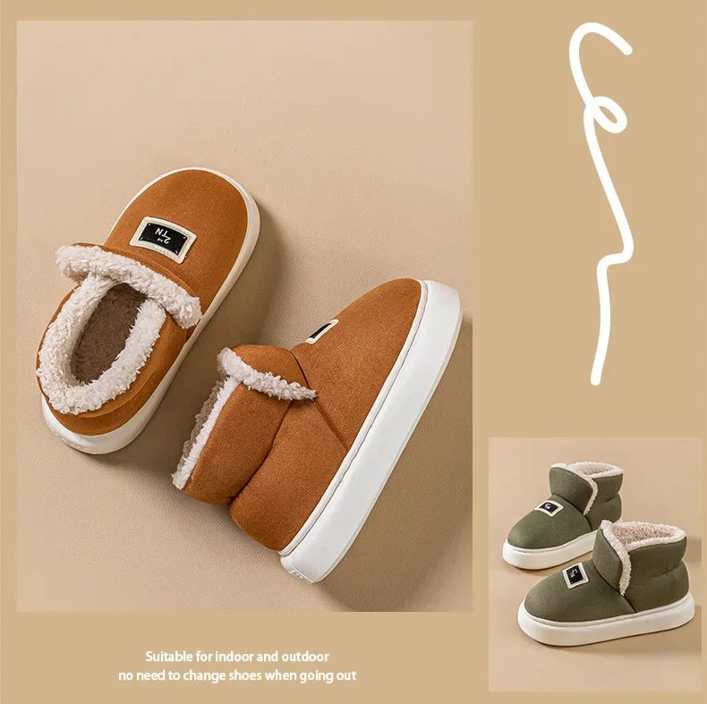 Fashion Winter Women Boots 2025 New Men Cotton Boots Outdoor Snow Boots for Female Soft Sole House Shoes Non-Slips Shoes