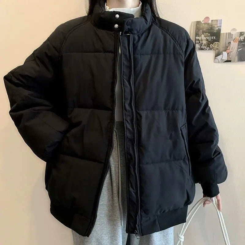 Down Cotton Jacket for Girls Winter Clothes 2025 New Loose Thickened Cotton Jacket Warm Cotton Jacket