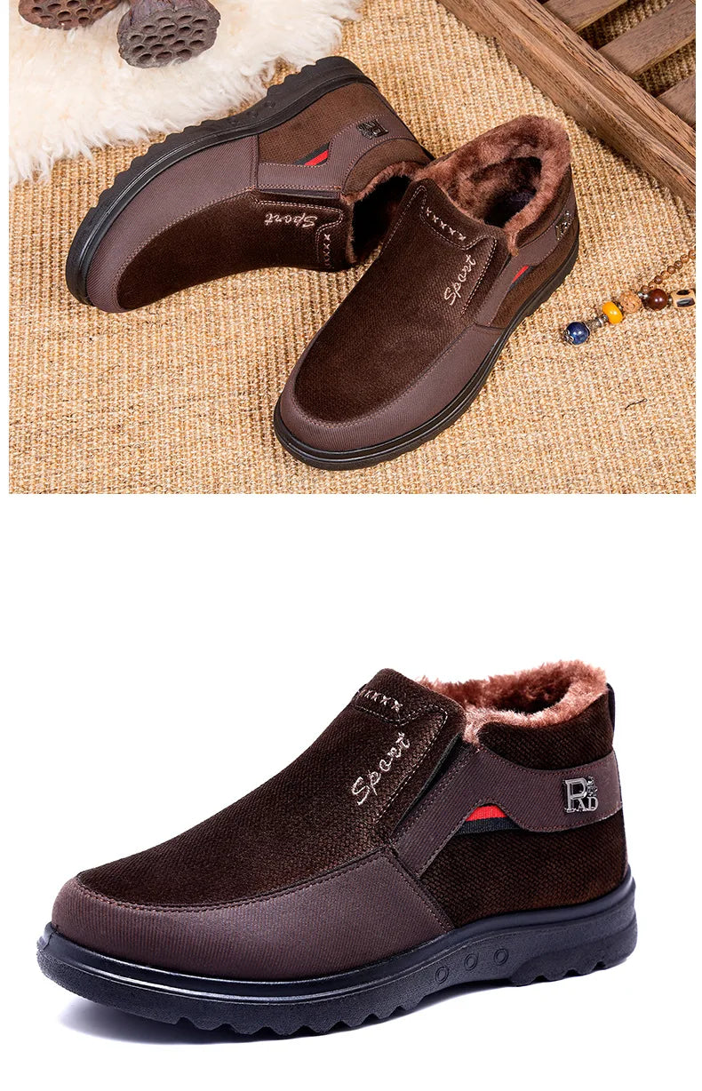 Warm Winter Boots Men Shoes  New Keep  Slip on Comfortable Plush Fur Ankle Botas Men Boots Outdoor Sneakers Zapatos De Hombre