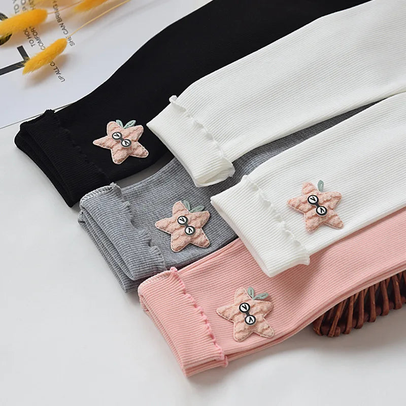 Spring Autumn Girls Leggings Cotton Trousers Kids Baby Girls Skinny Pants 2023 Children Cute Cartoon Rabbit Leggings Trousers