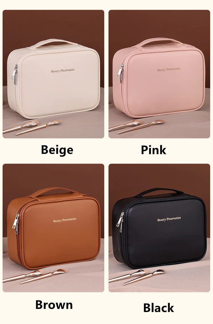 Makeup Bag Women's Cosmetic Bag Double Layer Large Capacity Portable Storage Bag Travel Organizer Waterproof Toiletry Bag