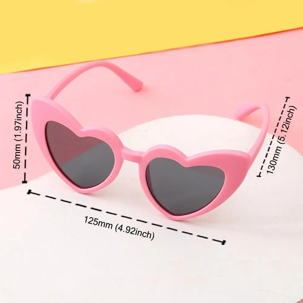 Cute Pink Heart-Shaped Kids Sunglasses Glasses Heart Sunglasses Toddler Sunglasses