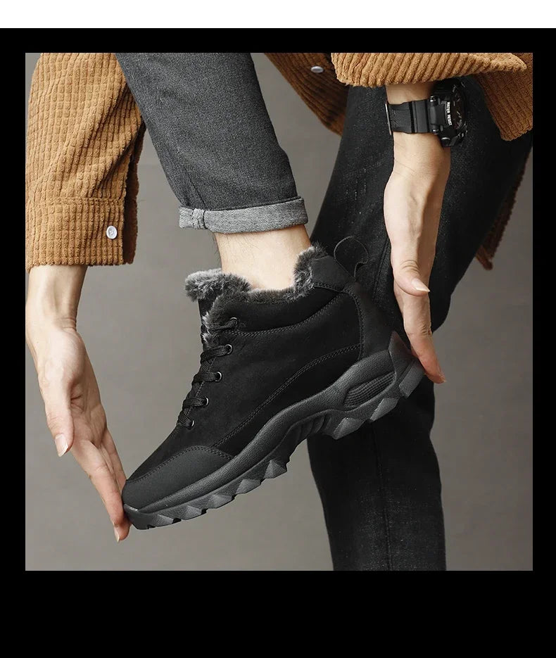 Men Winter Snow Boots with Fur Outdoor Sneakers Men Shoes 2023 New Male Warm Footwear Ankle Boots for Men Botines Botas Hombre
