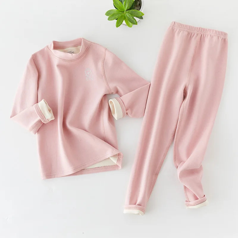 Autumn Winter Thermal Underwear Suit No Trace Warm Sleepwear Clothing Sets Boys Girls Pajama Sets Kids toddler girl clothes