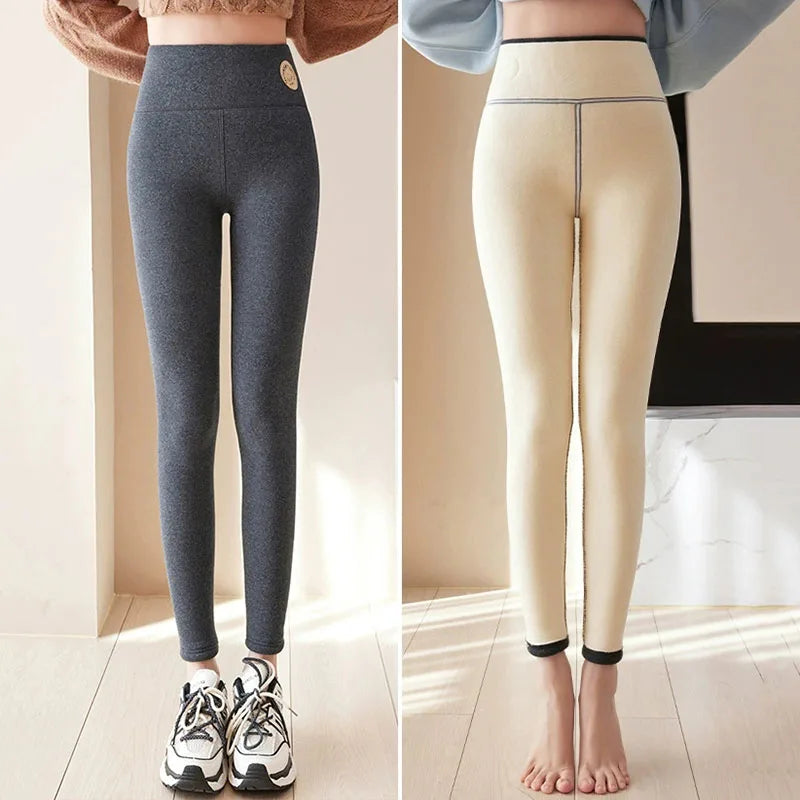 2025 Women's Winter Leggings High Waisted Thermal Plus Velvet Tight Stretch Leggings Keep Out The Cold Thicken Warm Cotton Pants