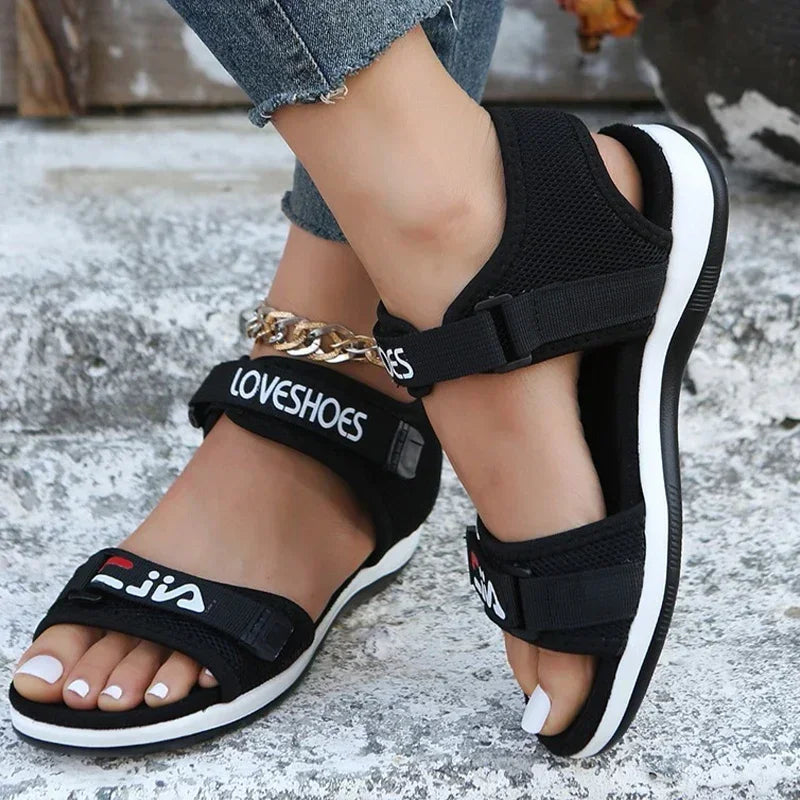 Sandalias Planas Deportivas Para Mujer, Zapatos De Moda, Zapatillas De Malla Para Caminar, Correr, Playa, Tendencia sandal