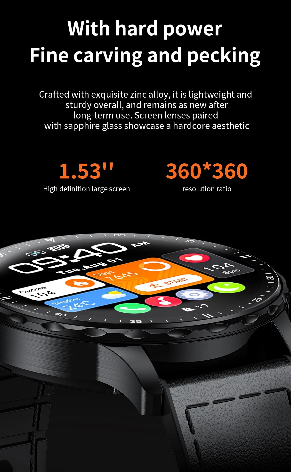 LIGE New Smart Watch 1.53'' 360*360 Full Touch Screen Outdoor Waterproof Bluetooth Call Watches Sports Fitness Man smart watches