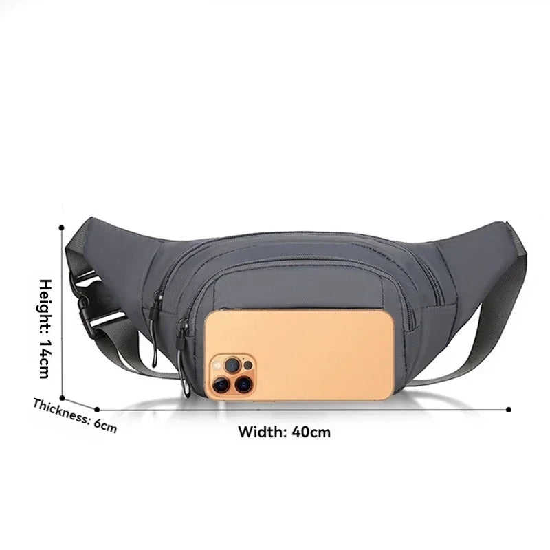 Men's Large Capacity Fitness Waist Pack Portable Anti Theft Ultra Thin Small Chest Bag Sports Outdoor Leisure Running Waist Bag