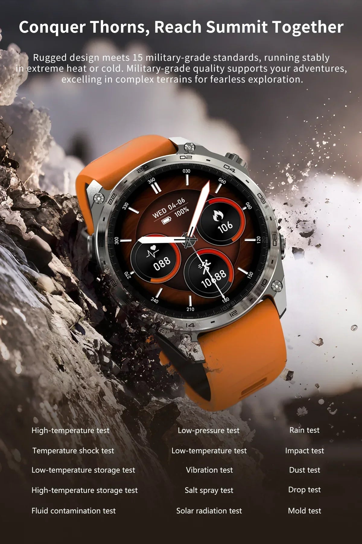 2026 New Smart Watch for Men with Built in GPS Maps 100+ Sport Modes 3ATM Waterproof BT Call MP3 MP4 Playback Altitude Compass