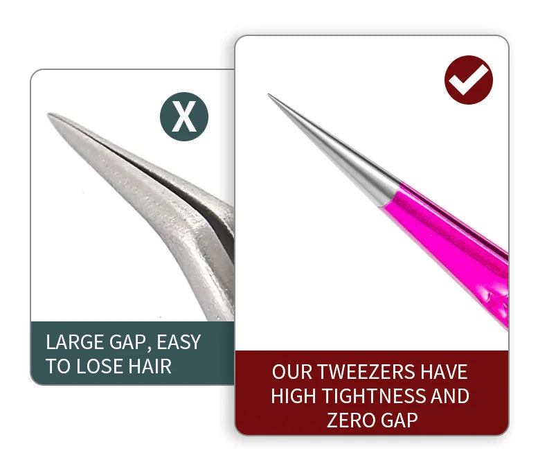 Straight False Eyelash Tweezers Stainless Steel High Precision Anti-static Eyelash Extension Tweezer Makeup Tool