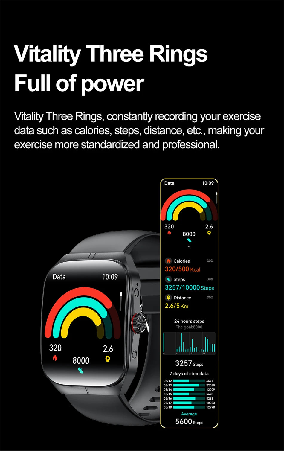 Smart Watch 1.95''AMOLED Curved Display BT Call NFCHeart Rate Monitor Multi-Sport Modes Fitness Tracker Smartwatch for Men Women