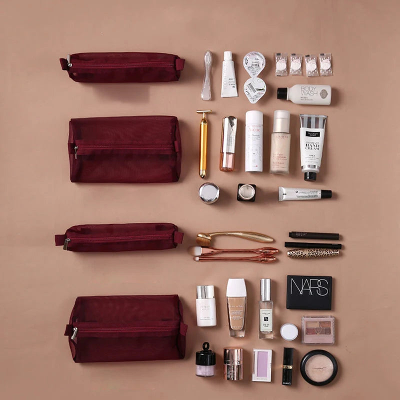 Makeup Bags Detachable 4Pcs in 1 Portable Cosmetic Bag Travel Folding Separable Toiletry Storage Bag Organizer Make Up Pouch New
