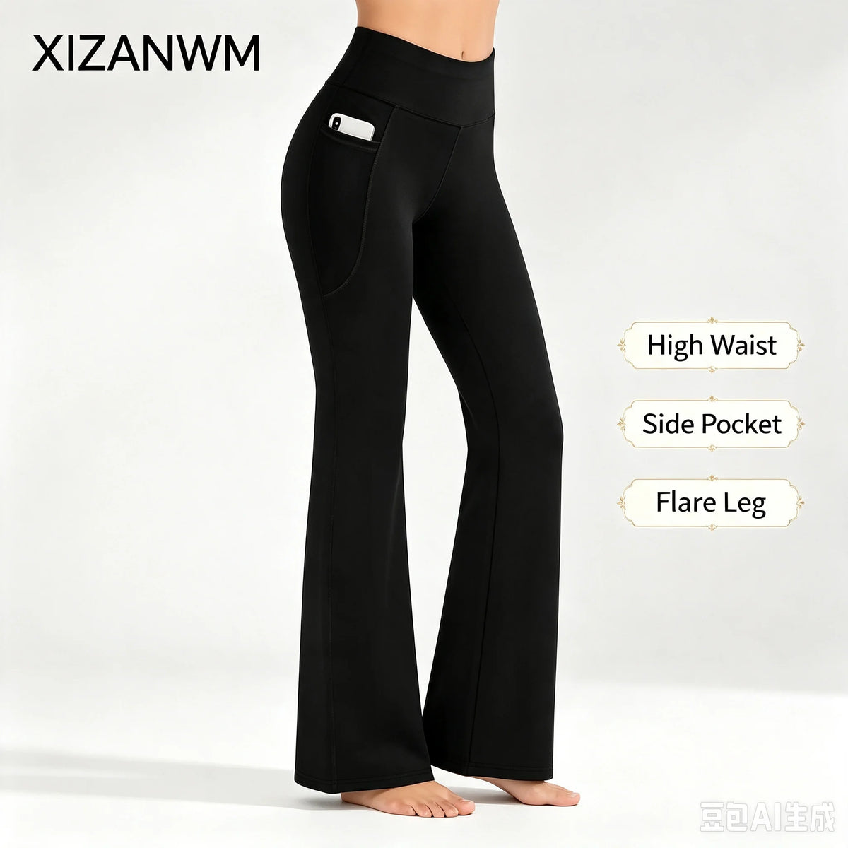 Women Yoga Leggings Flared Pants With Pockets Women High Waist Comfortable Pants Gym Sports Slim Flared Tight Pants Streetwear