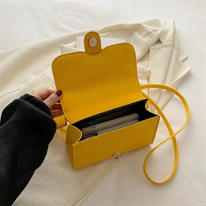 7 Color Pu Leather Ladies Brand Shoulder Bag With Coin Purse Crossbody Small Phone Bag Female Flap Messenger Bag Silver