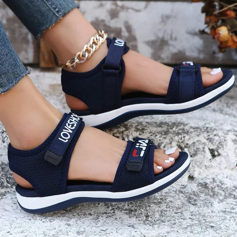 Sandalias Planas Deportivas Para Mujer, Zapatos De Moda, Zapatillas De Malla Para Caminar, Correr, Playa, Tendencia sandal