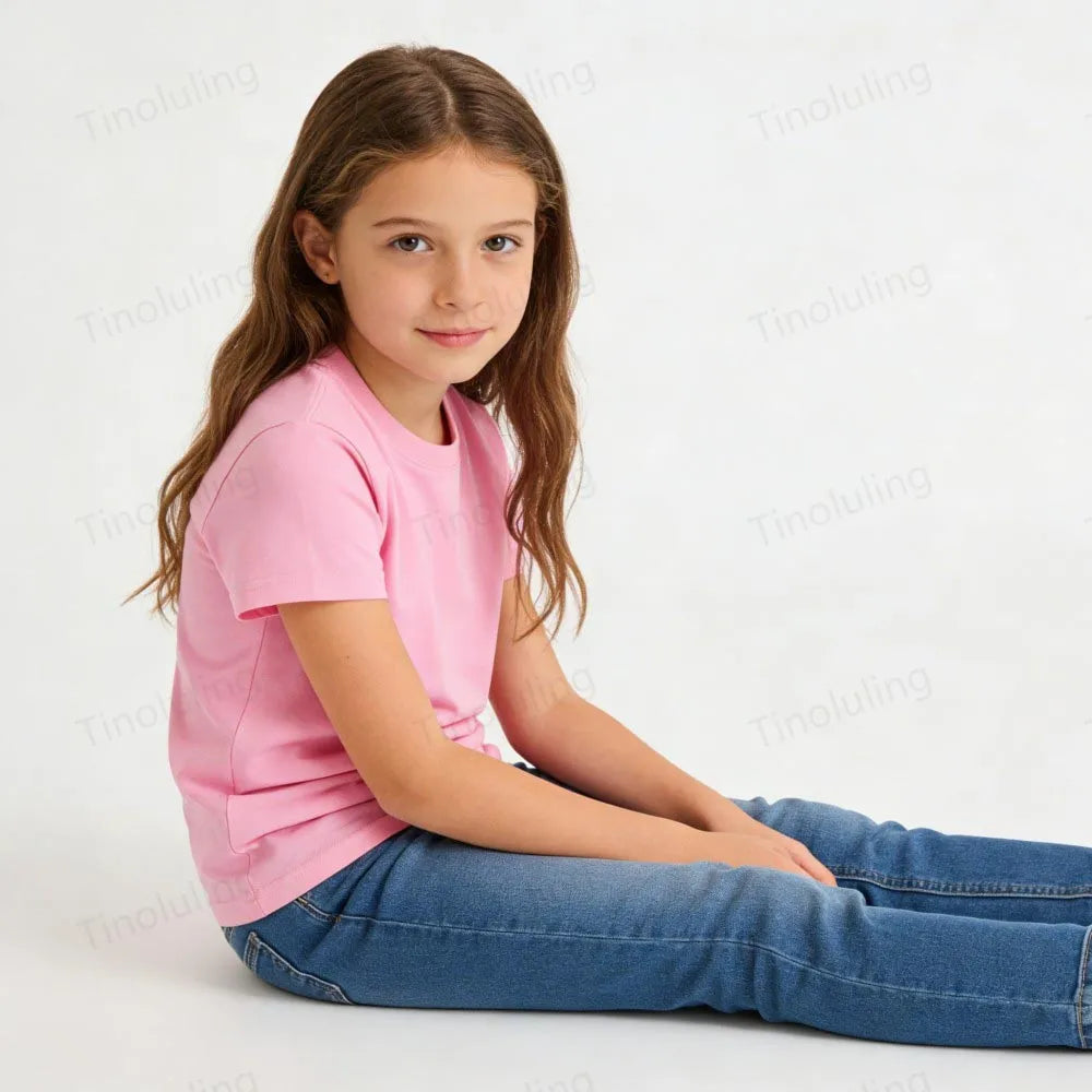 1 to 14 Years Boys Tshirt Plain Cotton Teenage Girls T Shirts Basic White Black Tees Korea Short Sleeve Summer Children Clothing