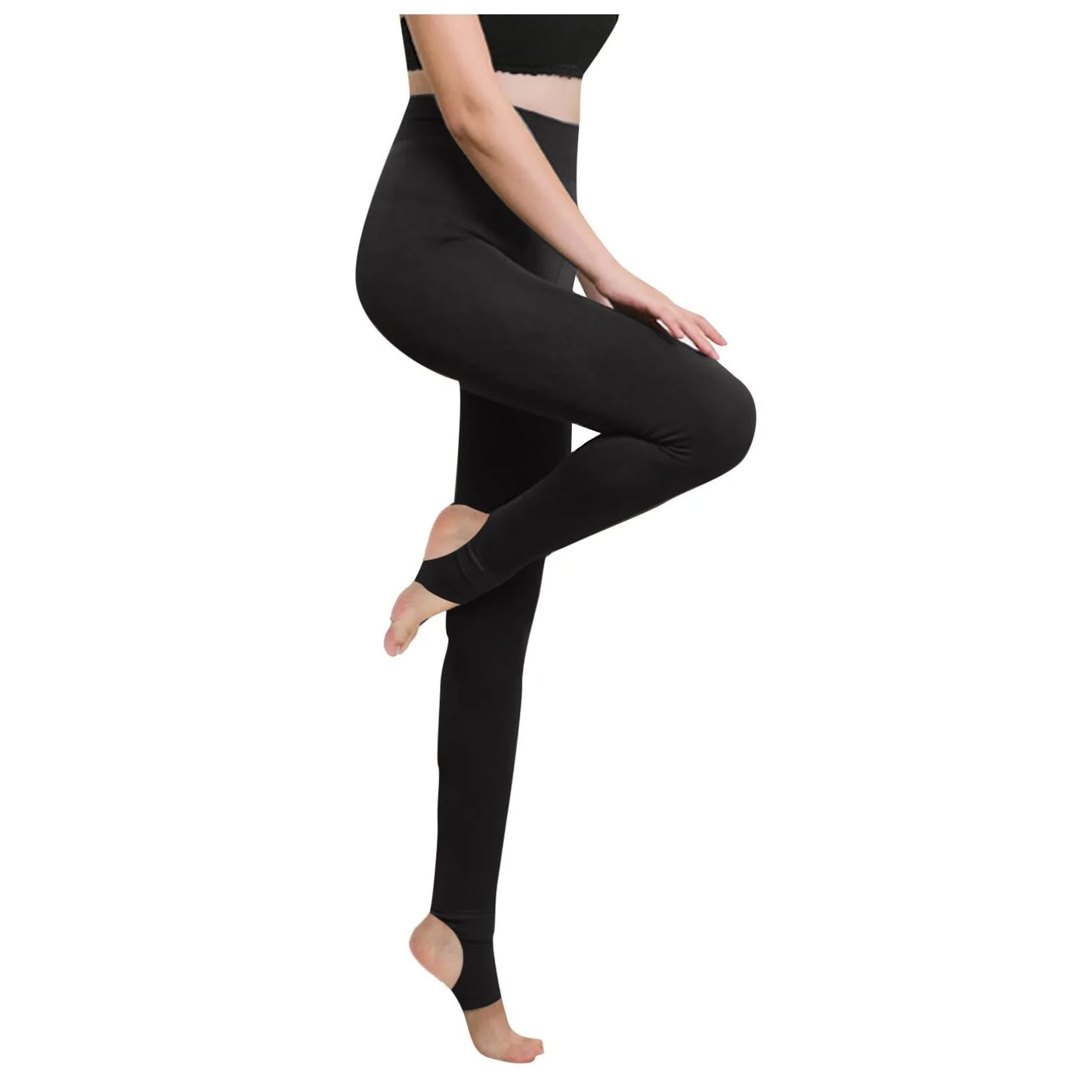Women's Autumn Winter One-Piece Footed Leggings Stretchy Slimming Warm Leggings Versatile Pantyhose for Commuting Outerwear
