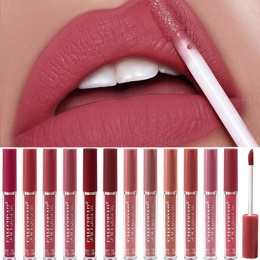 Velvet Matte Lip Kit, Waterproof, Smudge-Proof, Smooth Application, Long-Lasting Makeup Effect