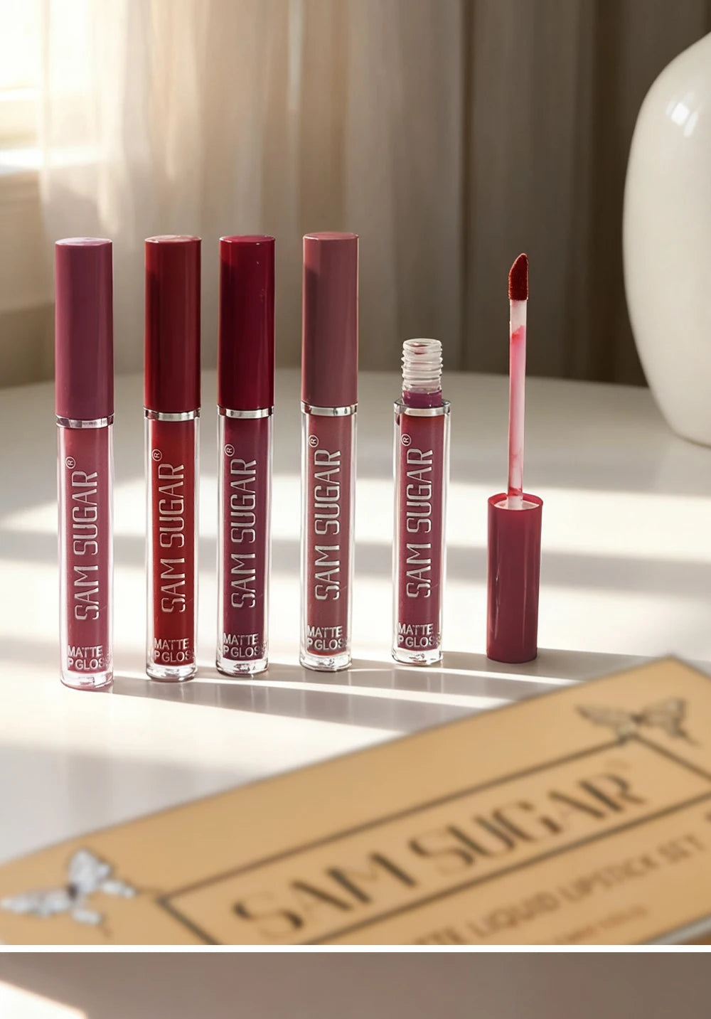 Velvet Matte Lip Kit, Waterproof, Smudge-Proof, Smooth Application, Long-Lasting Makeup Effect