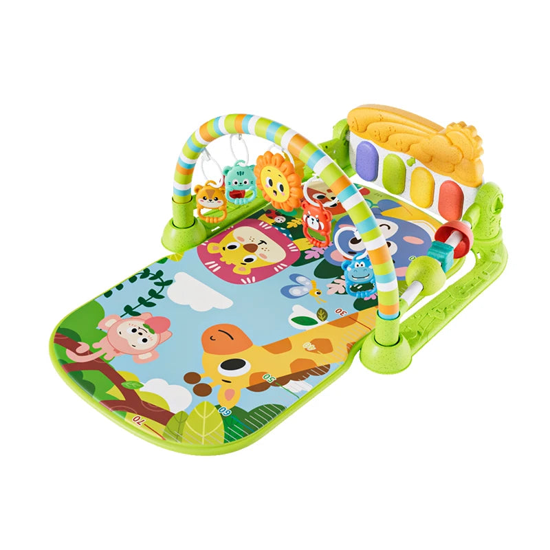 Baby Play Gym Mat with Musical Piano Newborn Activity Center Kick and Playmat with Hanging Toys Sensory Educational Gift
