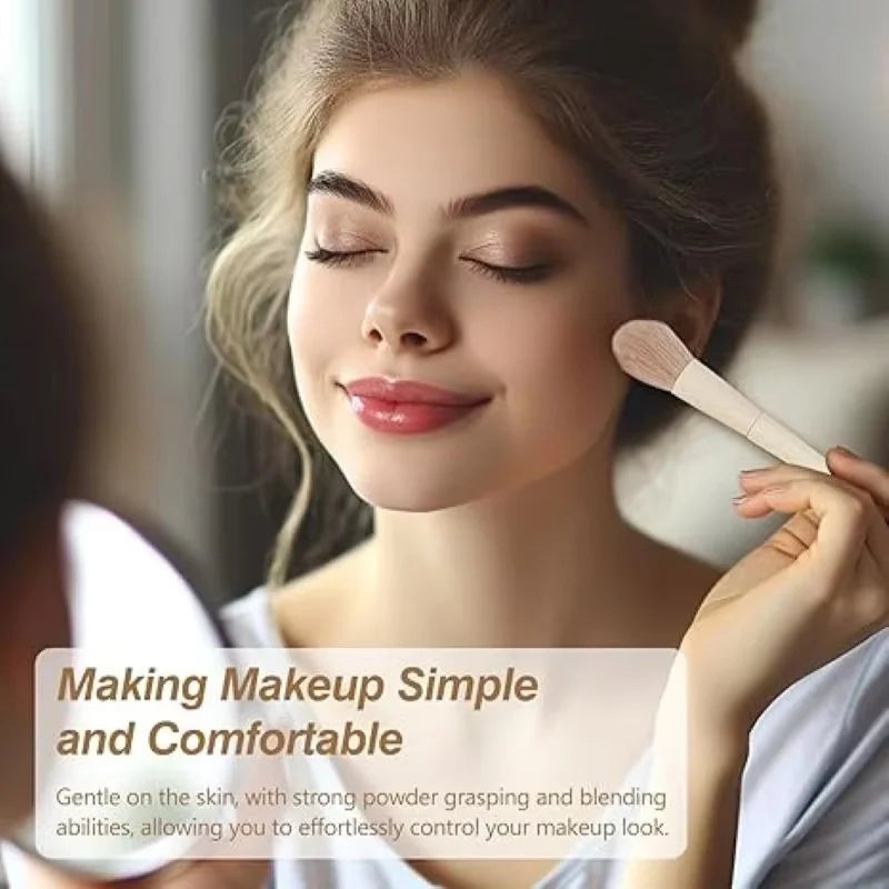 10PCS Makeup Brushes Set Eyeshadow Brush Angled Eyeliner Brush Fan Lash Brush Loose Powder Brush Makeup Tools