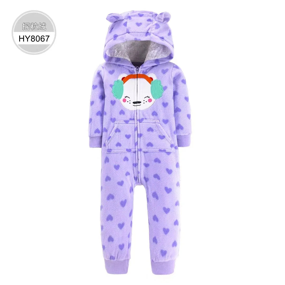 Baby Clothes Warm Toddler Bebe Jumpsuit Spring Outfits Bebe Rompers Hooded Double Zipper Boys Coveral Girls Clothing Fleece Suit