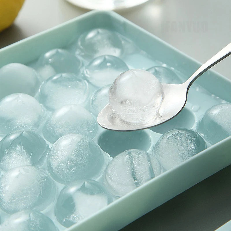 33 Ice Ball Mold - Whiskey Cocktail Round Ice Cube Maker with Lid, Perfect Hockey Ball Shape, BPA Free Mini Tray Kitchen Tools