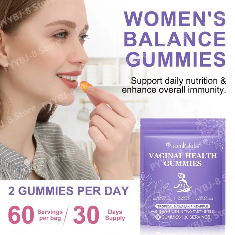 Acentiallabs Vaginal Health Gummies with Bacillus Coagulans and Vitamin C, Supports Immune Defense and PH Balance, 60 Gummies