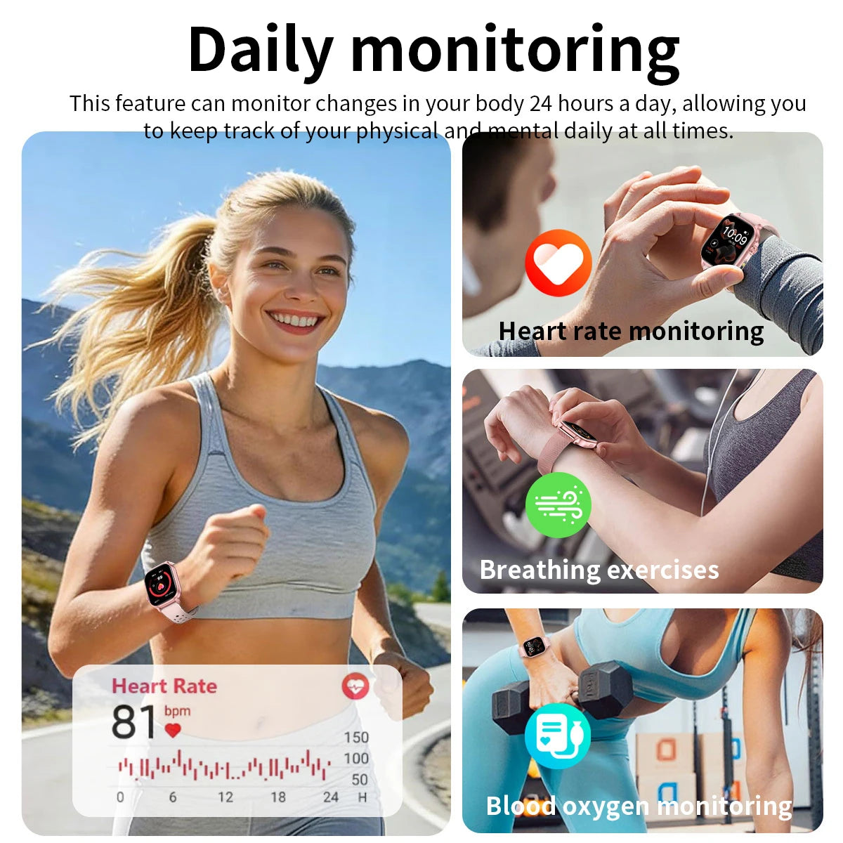 LIGE New Smart Watch Men Women 1400mAh Ultra Battery 2.01Inch HD Screen LED Flashlight IP68 Waterproof Bluetooth Call SmartWatch