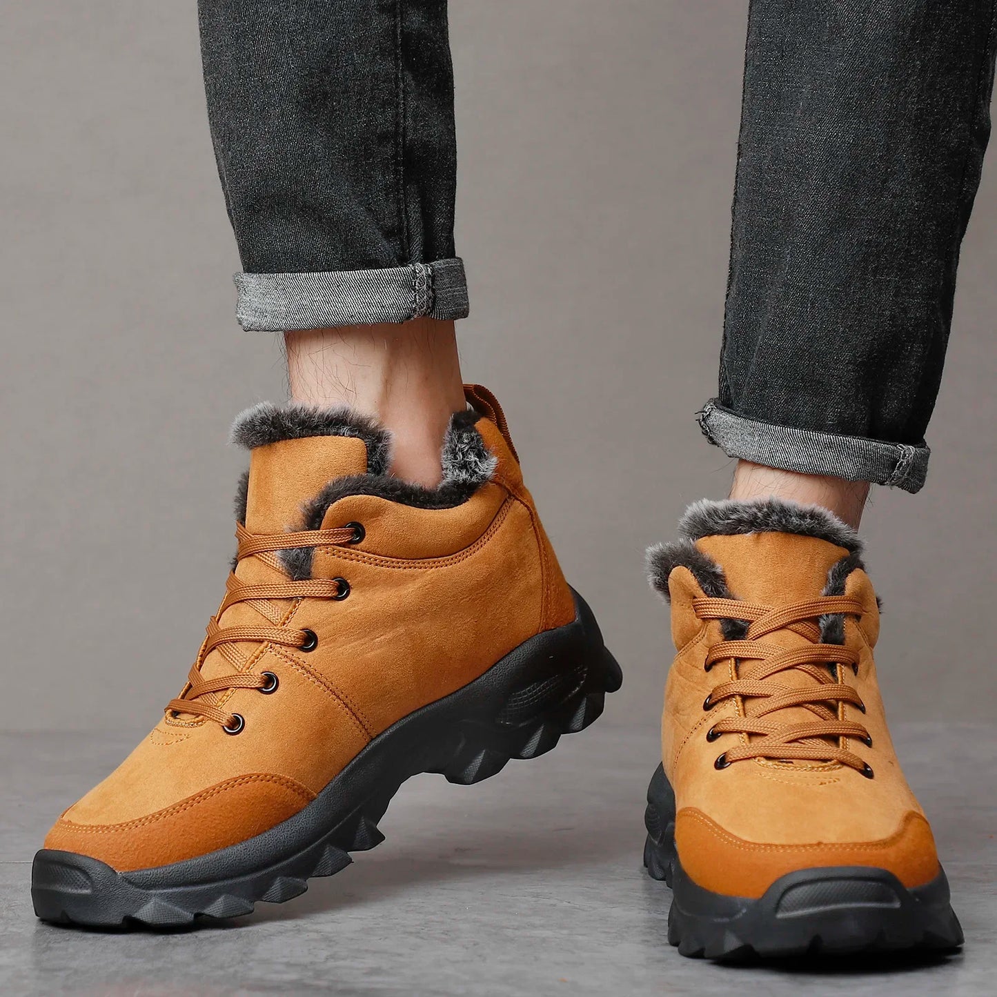 Men Winter Snow Boots with Fur Outdoor Sneakers Men Shoes 2023 New Male Warm Footwear Ankle Boots for Men Botines Botas Hombre
