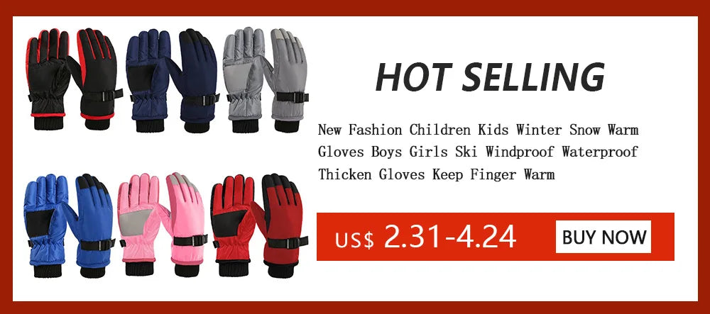 Children Winter Rabbit Gloves Baby Girls Waterproof Windproof Snow Gloves Kids Boy Thick Warm Ski Mitten For 2-6 Years Old