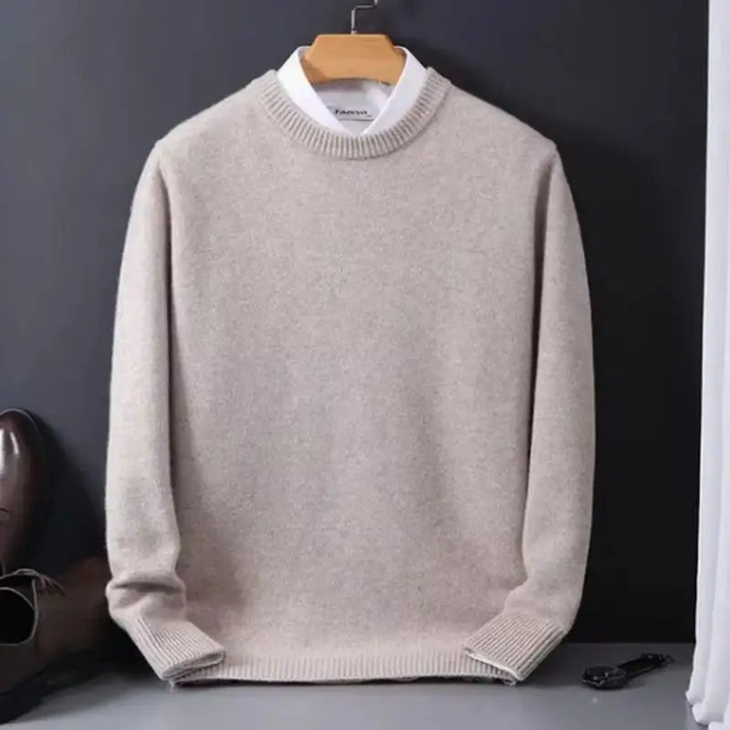 2025 Cashmere Sweater O-neck Pullovers Men's Loose Oversized M-3XL Knitted Bottom Shirt Autumn Winter New Korean Casual Men Top