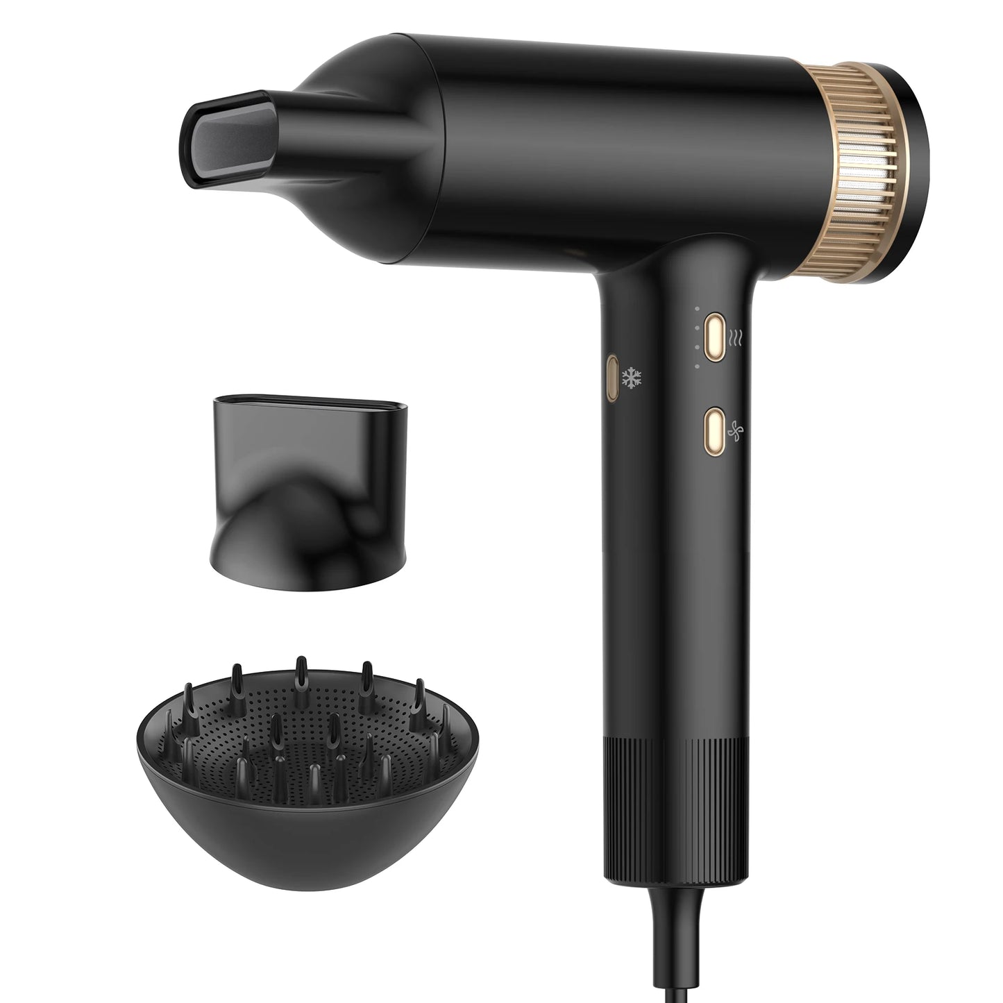 Hair Dryer 110000 RPM High-Speed Brushless Motor Negative Ionic Blow Dryer Thermo-Control Hair Dryer with Diffuser and Nozzle