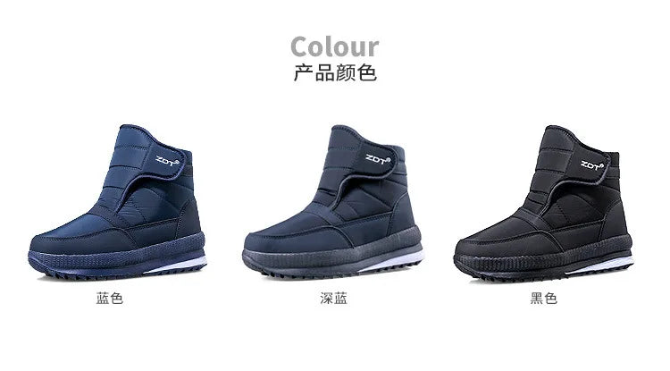 -40°C Winter Thicken Warm Men's Snow Boots Outdoor Waterproof Comfort Cotton Shoes Cold Resistant Non-slip Platform Ankle Boots