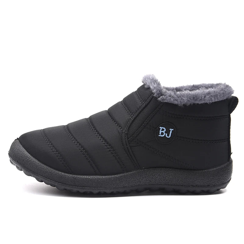 Fashion Winter Men Boots Non Slip Snow Boots with Fur Lightweight Keep Warm Mens Ankle Boots Flats Male Cotton Shoes Botas
