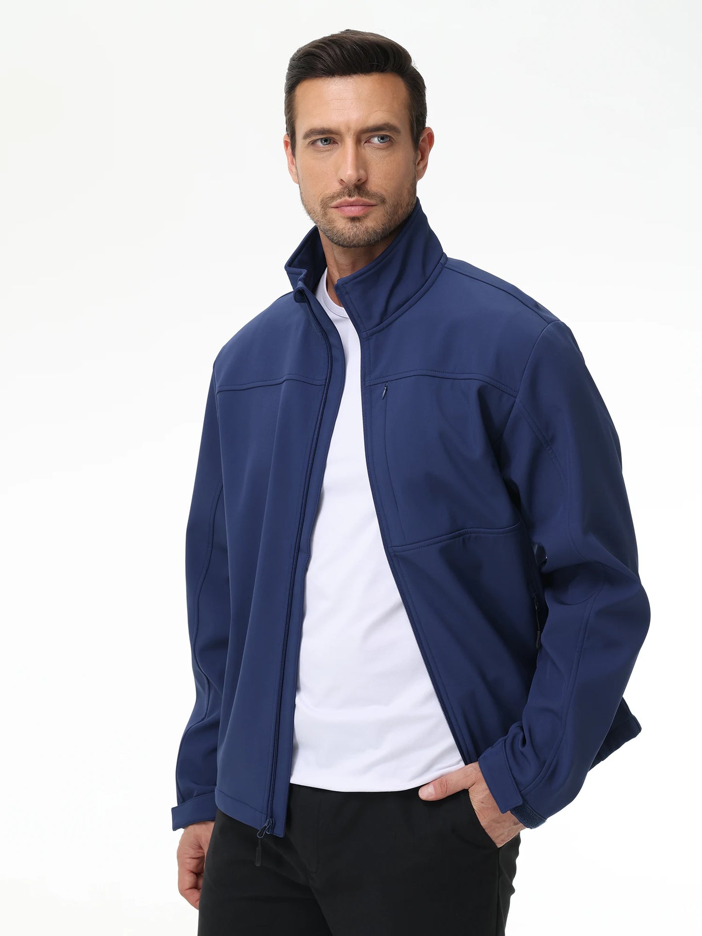 Mens Business Casual Jacket, Windbreaker Waterproof Fashion Coat, Cargo Jacket for Daily Outdoor Travel Autumn Winter